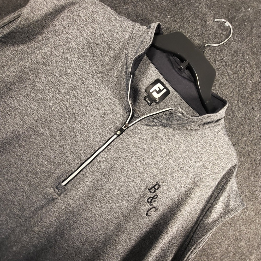 FootJoy Mens Quarter Zip Golf Vest Heather Gray Sleeveless Pullover Logo 2XL